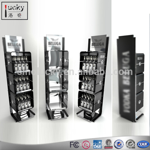 Double sided cardboard display, 5 reties corrugated display rack for shop/grocery store